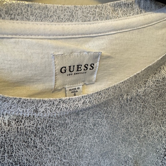 GUESS Metallic Silver Short Sleeve Tee - Picture 5 of 9